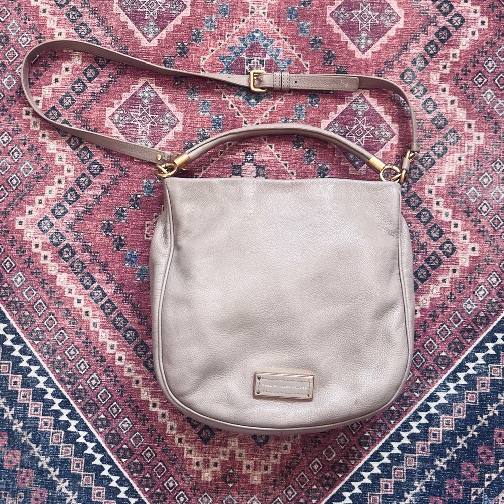 Marc by Marc Jacobs Pebbled Taupe Leather Crossbody